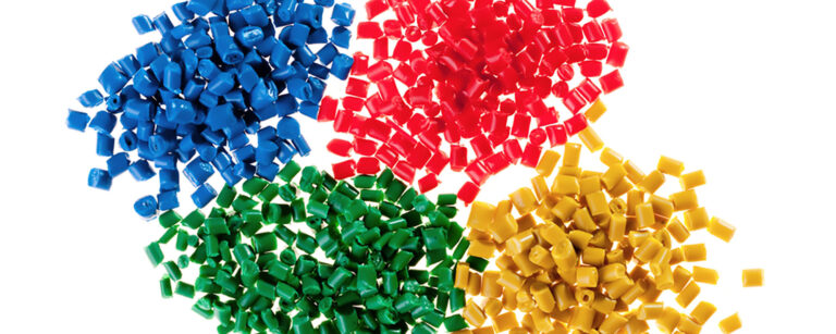 multi colored plastic pellets