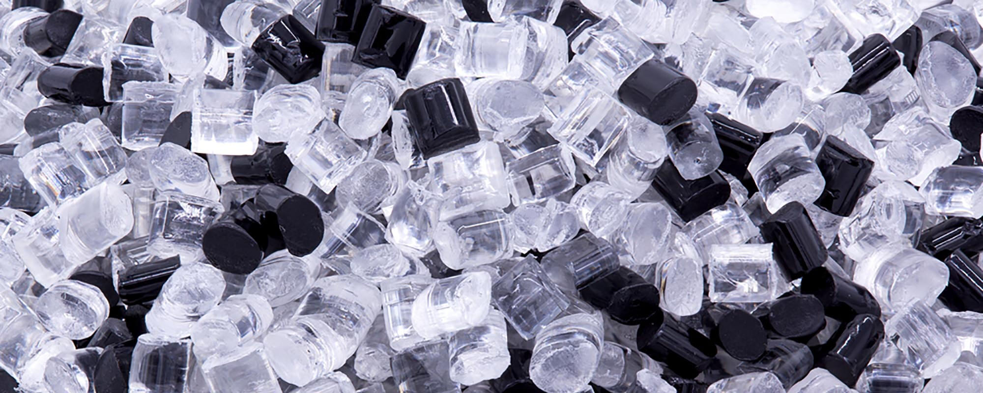 black and transparent plastic pellets